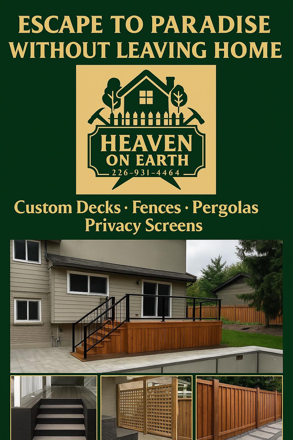 Heaven On Earth Premium Outdoor Living - Fences in Brantford, Ontario