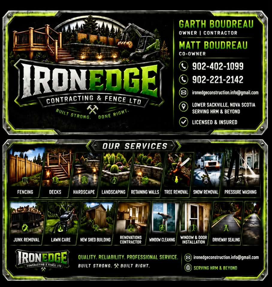 IronEdge Contracting & Fence Ltd. - Landscape Contractors in Lower Sackville, Nova Scotia