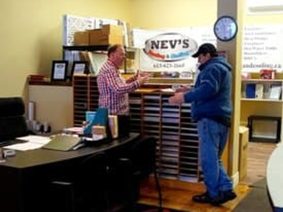 Nev's Heating & Cooling showroom and office at 18 Elgin Street West, Arnprior