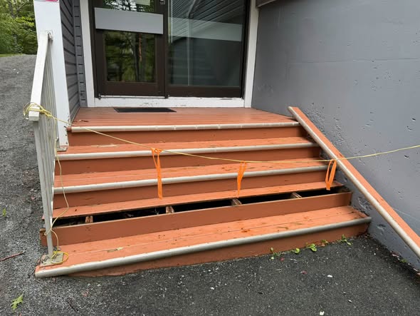 Deck stair rebuild in progress