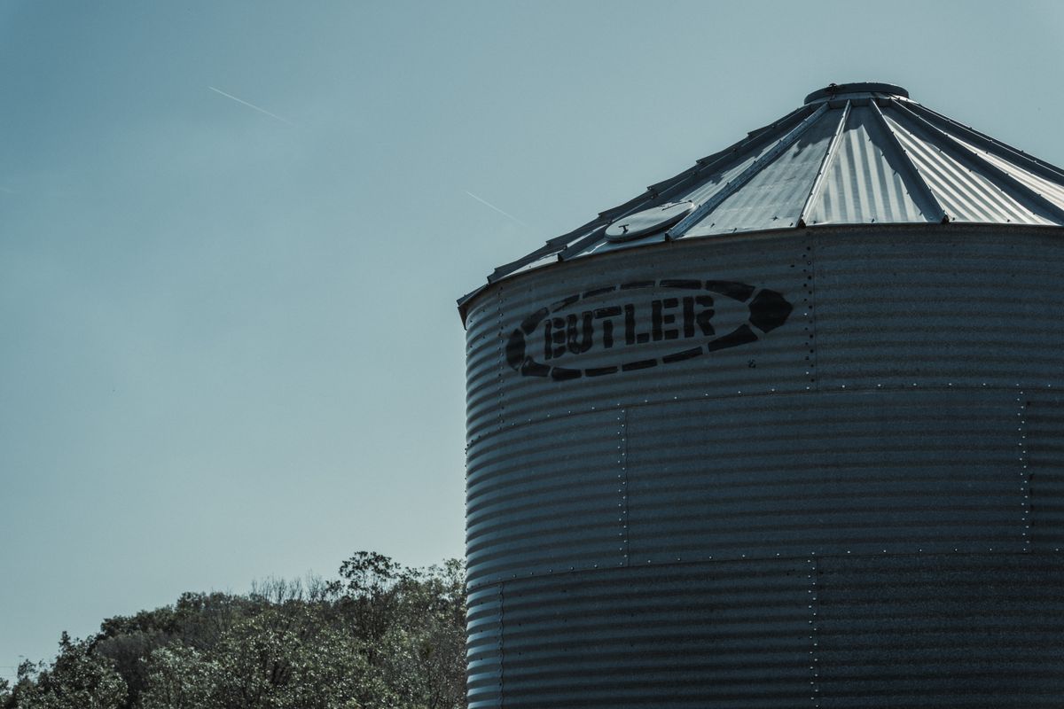 Grain bin on a Saskatchewan farm