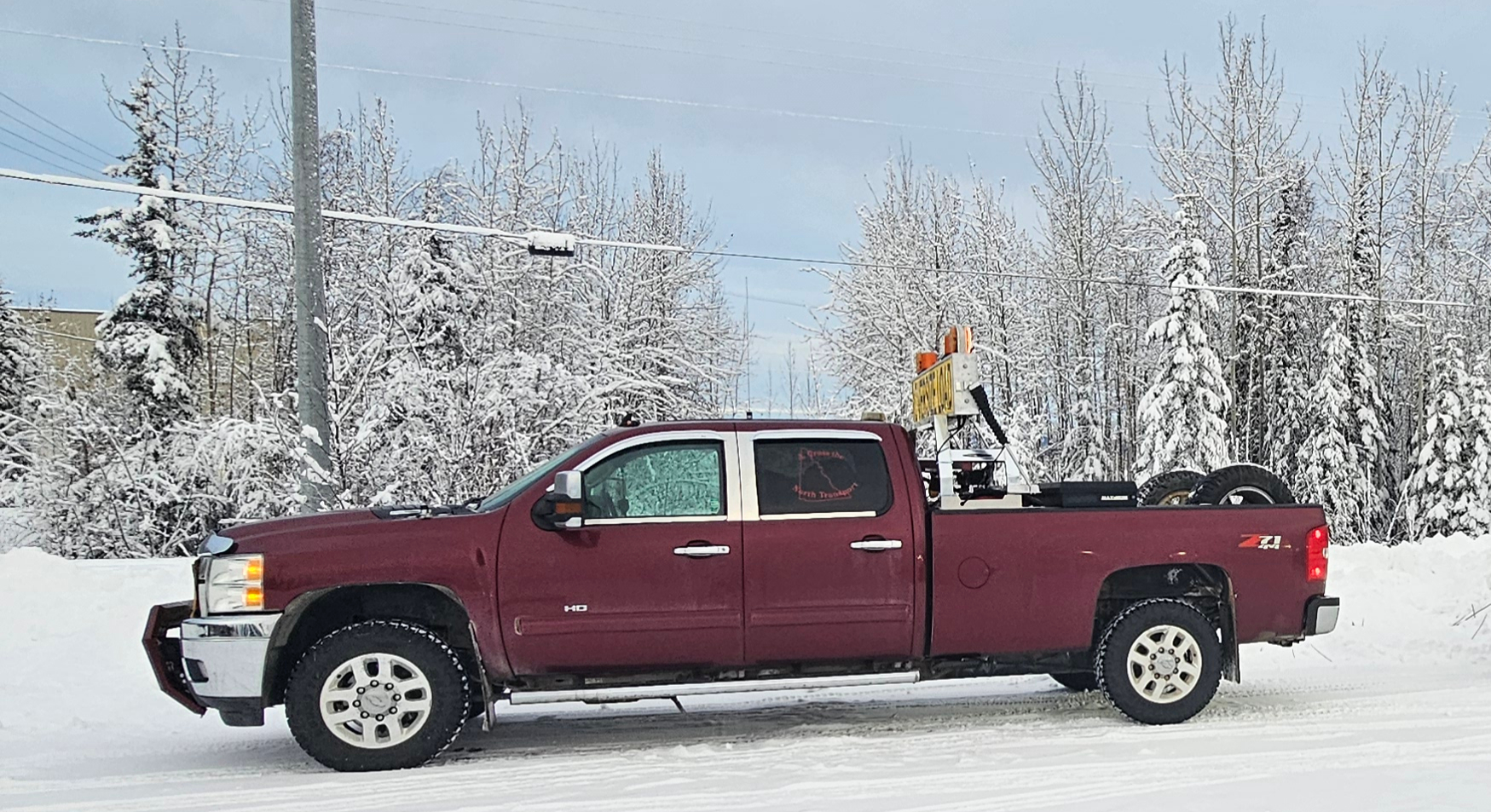 A Cross NS Transport pilot truck in the snow