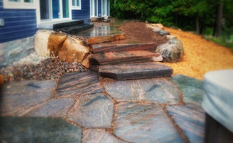 Mossy Rock Property Services granite patio and stairs