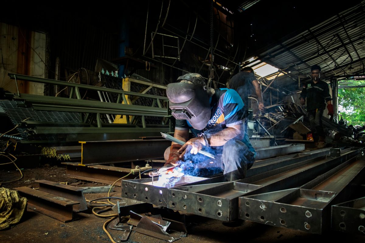 Welder at work