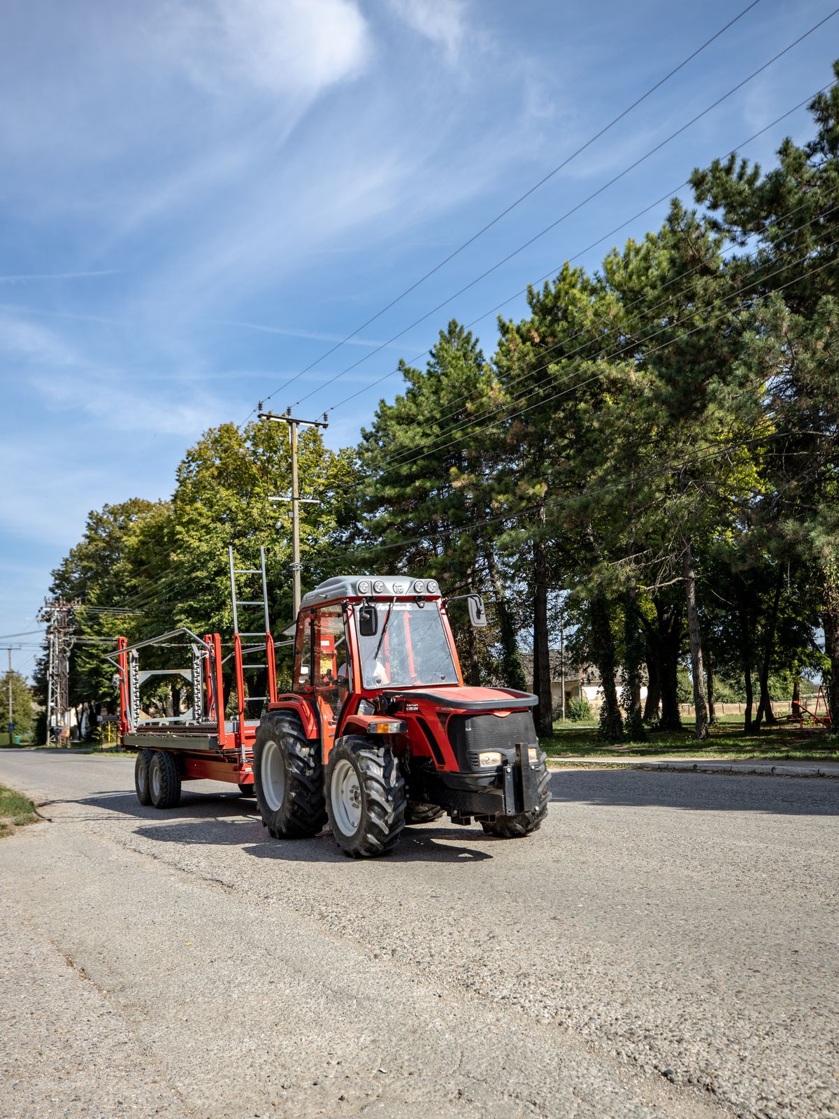 Tractor and trailer on the road