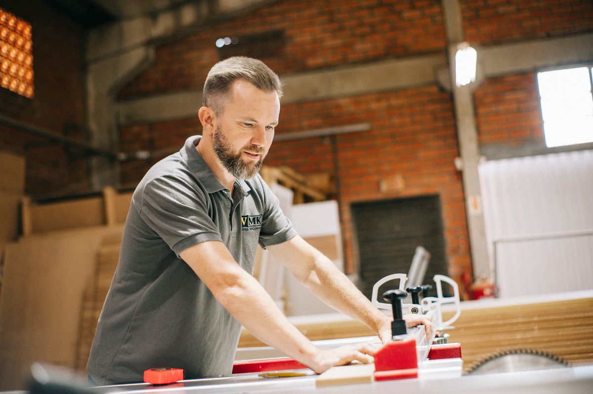 Woodworking shop for custom cabinets