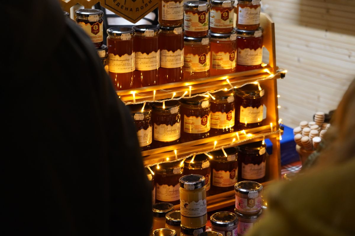 Honey jars from a Saskatchewan colony farm