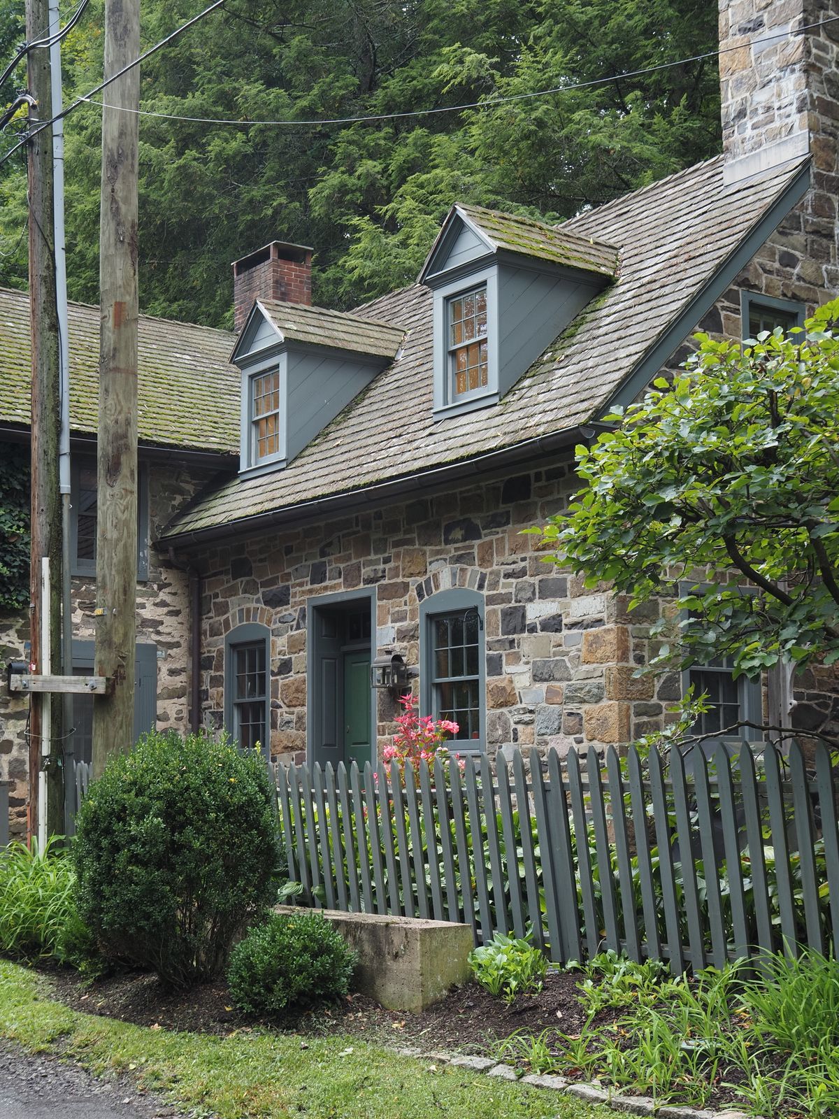 Stone cottage with dormer windows