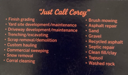 Corey’s Bobcat Services